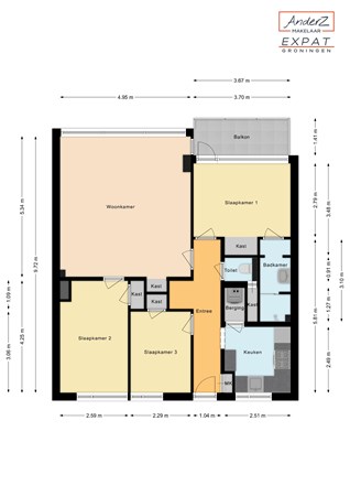 Floorplan - Overwinningsplein 95, 9728 GS Groningen